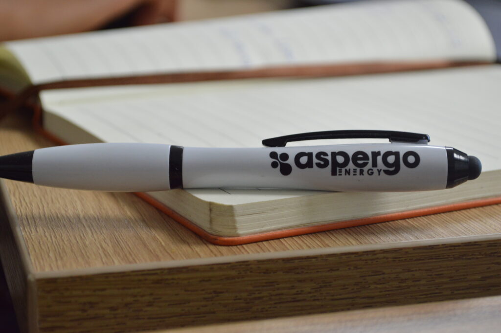 Aspergo Energy pen ready to write about SAWEM